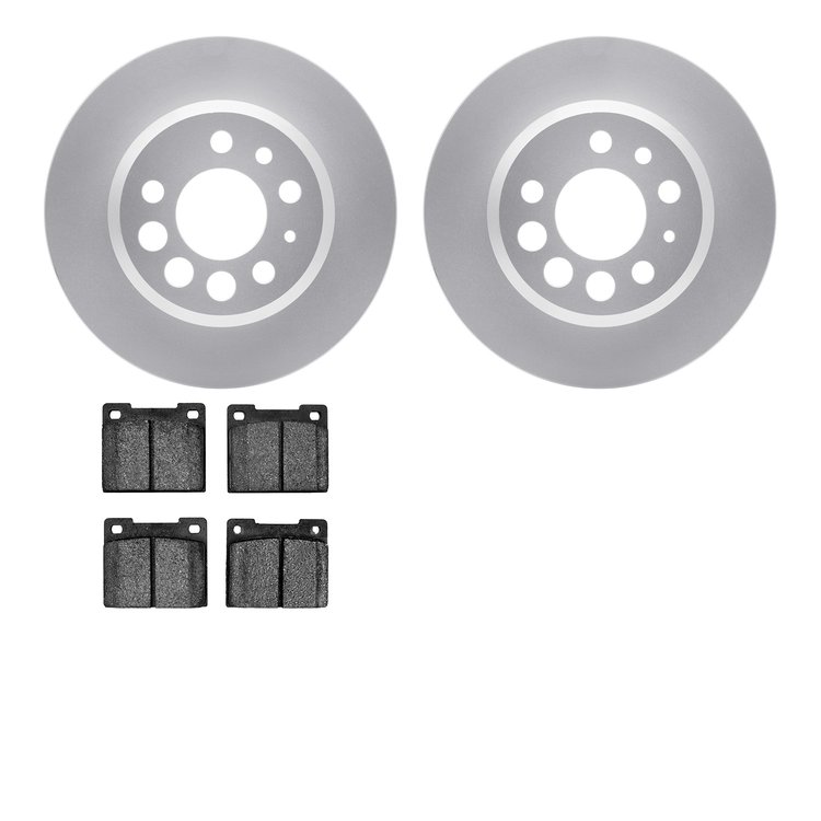 4502-27044 Geospec Brake Rotors w/5000 Advanced Brake Pads Kit, 1975-1987 Volvo, Position: Rear