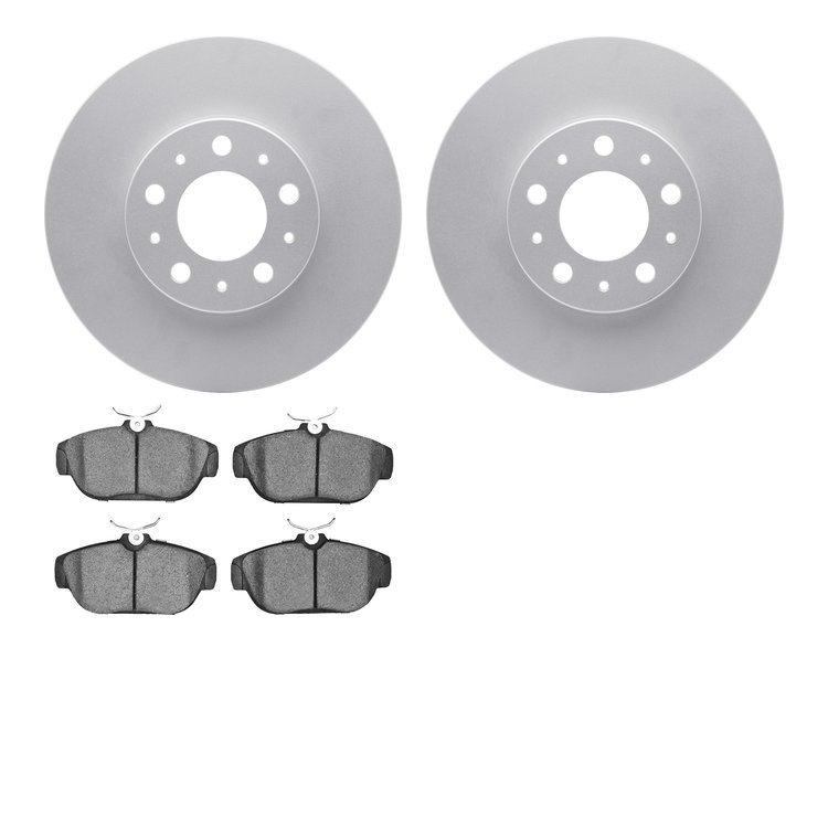 4502-27053 Geospec Brake Rotors w/5000 Advanced Brake Pads Kit, 1995-1998 Volvo, Position: Front