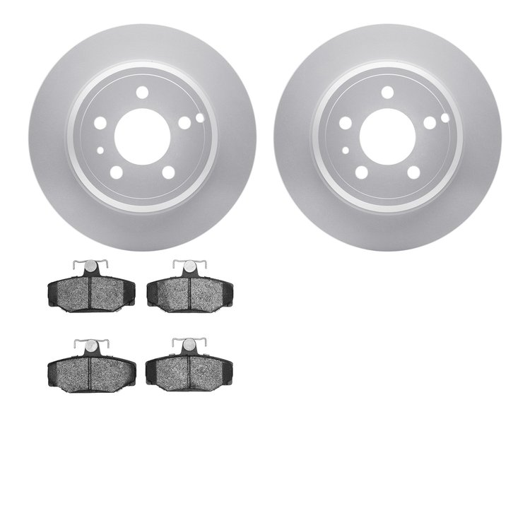 4502-27058 Geospec Brake Rotors w/5000 Advanced Brake Pads Kit, 1996-1997 Volvo, Position: Rear