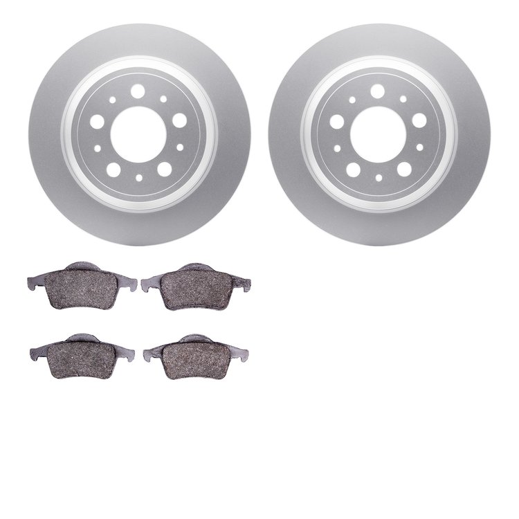 4502-27061 Geospec Brake Rotors w/5000 Advanced Brake Pads Kit, 1999-2009 Volvo, Position: Rear