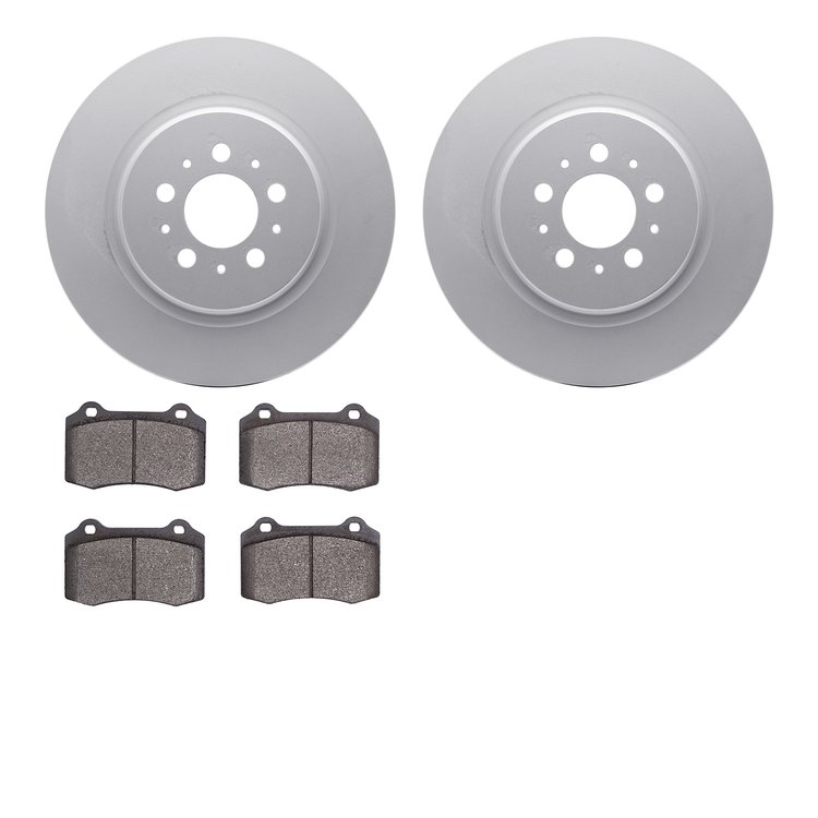 4502-27069 Geospec Brake Rotors w/5000 Advanced Brake Pads Kit, 2004-2007 Volvo, Position: Rear