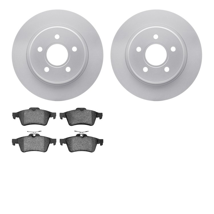 4502-27071 Geospec Brake Rotors w/5000 Advanced Brake Pads Kit, 2004-2013 Volvo, Position: Rear