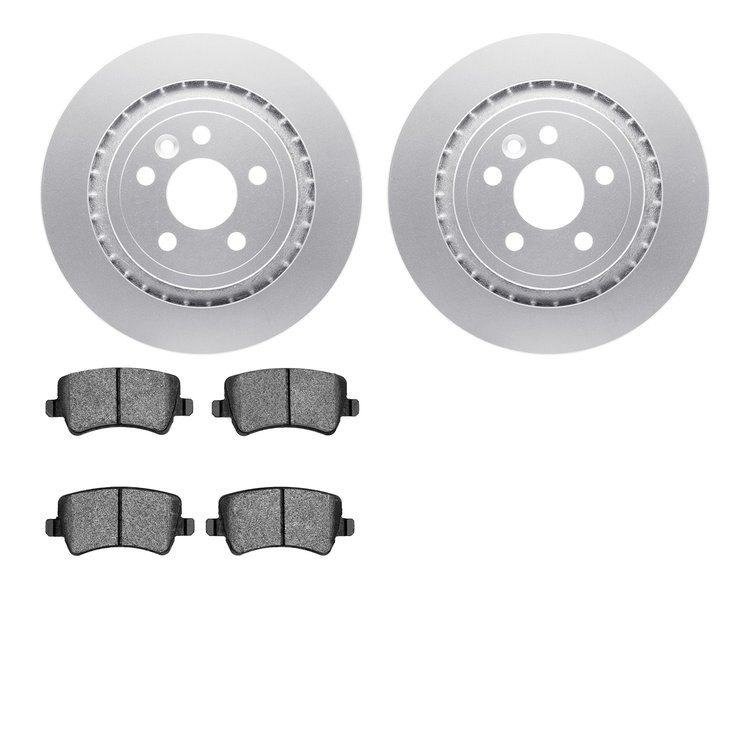 4502-27080 Geospec Brake Rotors w/5000 Advanced Brake Pads Kit, 2007-2015 Volvo, Position: Rear