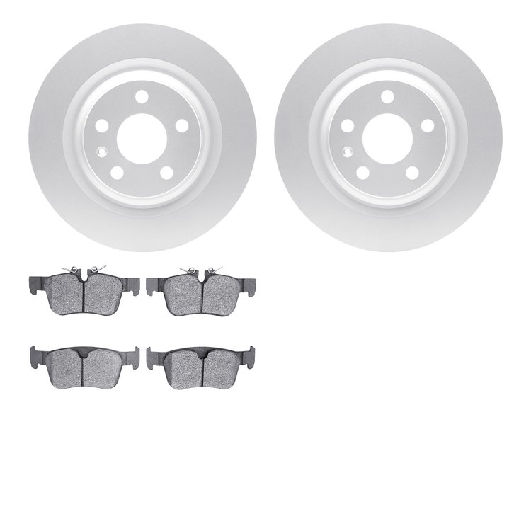 4502-27104 Geospec Brake Rotors w/5000 Advanced Brake Pads Kit, 2018-2020 Volvo, Position: Rear