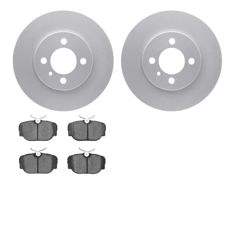 4502-31061 Geospec Brake Rotors w/5000 Advanced Brake Pads Kit, 1984-1991 BMW, Position: Front