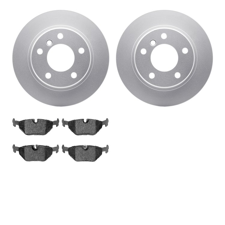4502-31140 Geospec Brake Rotors w/5000 Advanced Brake Pads Kit, 1991-1999 BMW, Position: Rear