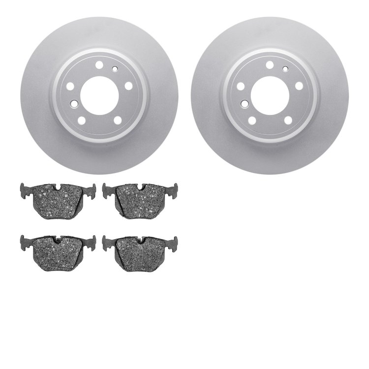 4502-31143 Geospec Brake Rotors w/5000 Advanced Brake Pads Kit, 1991-2001 BMW, Position: Rear