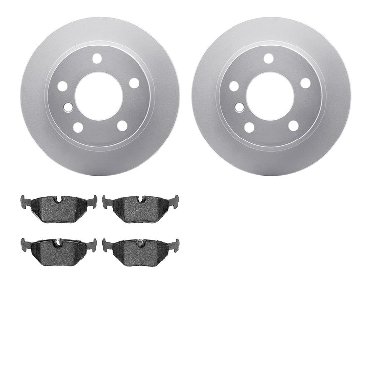 4502-31147 Geospec Brake Rotors w/5000 Advanced Brake Pads Kit, 1995-1999 BMW, Position: Rear