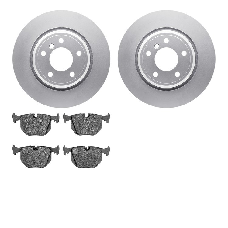 4502-31148 Geospec Brake Rotors w/5000 Advanced Brake Pads Kit, 1995-2003 BMW, Position: Rear