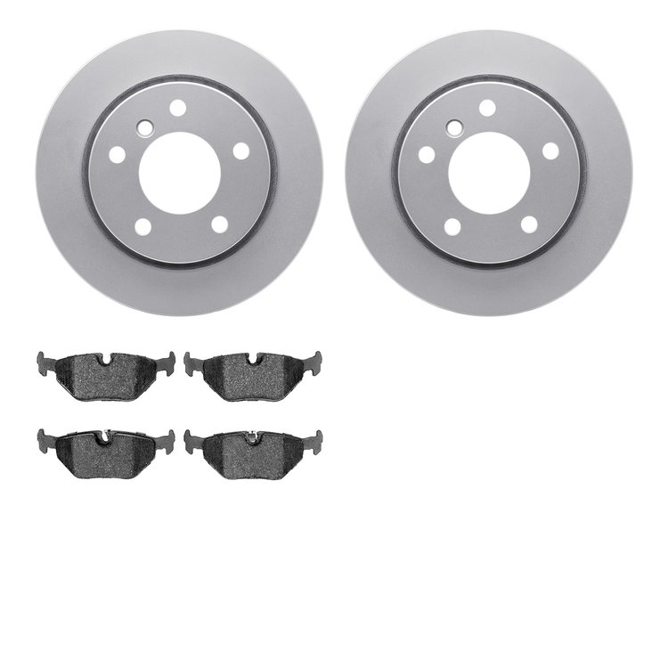 4502-31151 Geospec Brake Rotors w/5000 Advanced Brake Pads Kit, 1996-2005 BMW, Position: Rear
