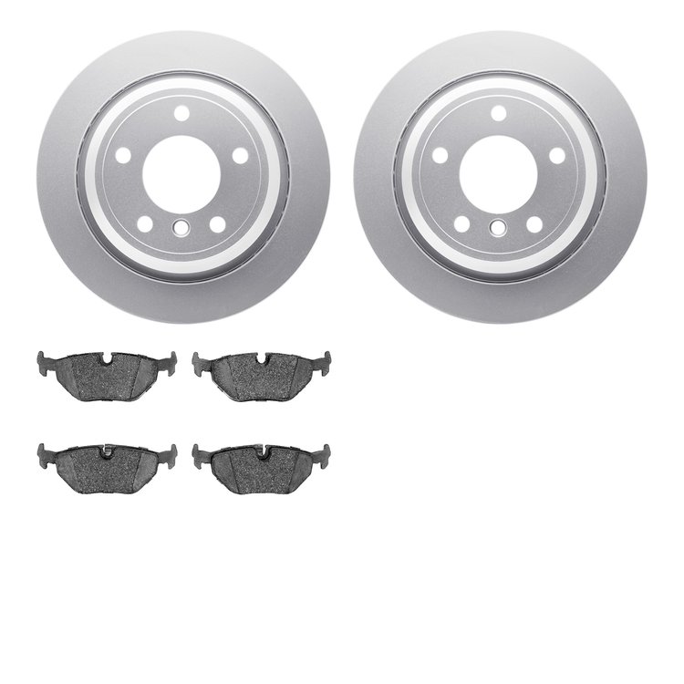 4502-31153 Geospec Brake Rotors w/5000 Advanced Brake Pads Kit, 1996-2003 BMW, Position: Rear