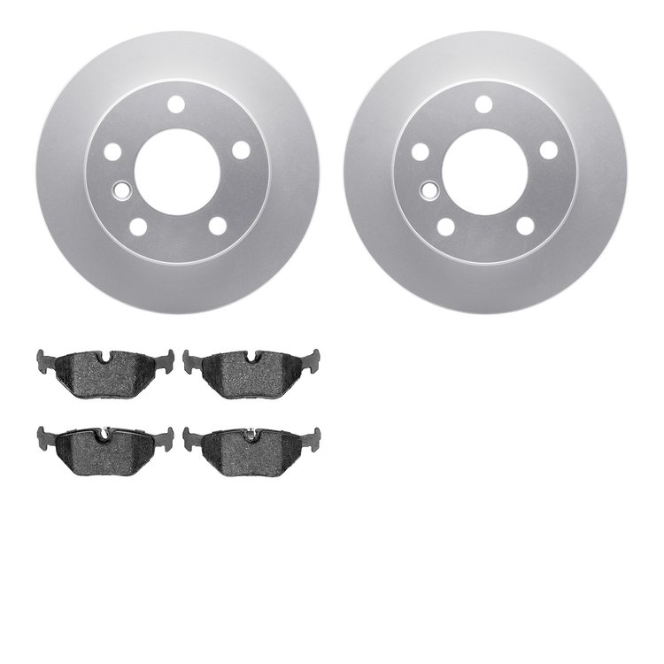 4502-31154 Geospec Brake Rotors w/5000 Advanced Brake Pads Kit, 1996-2000 BMW, Position: Rear