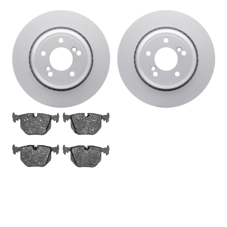 4502-31162 Geospec Brake Rotors w/5000 Advanced Brake Pads Kit, 2000-2006 BMW, Position: Rear