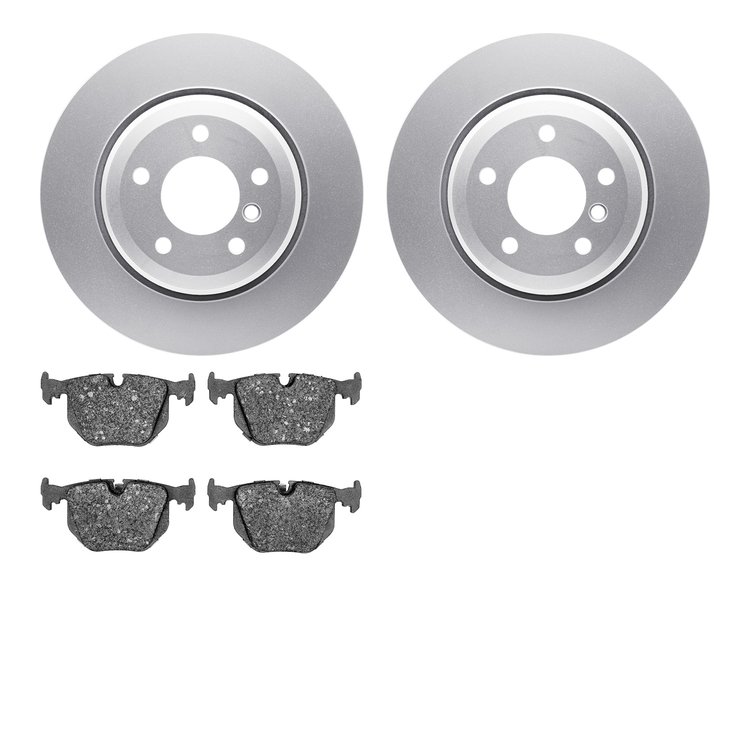 4502-31168 Geospec Brake Rotors w/5000 Advanced Brake Pads Kit, 2001-2006 BMW, Position: Rear