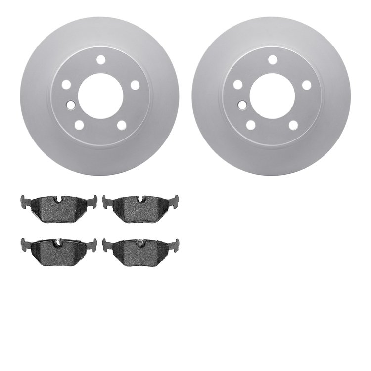 4502-31173 Geospec Brake Rotors w/5000 Advanced Brake Pads Kit, 2003-2006 BMW, Position: Rear