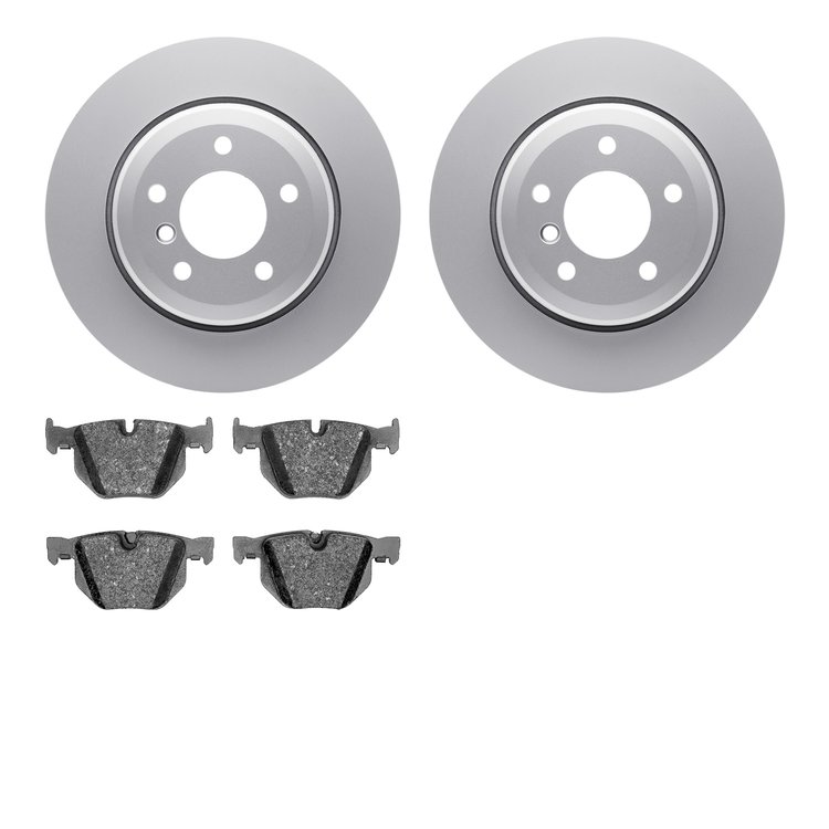 4502-31183 Geospec Brake Rotors w/5000 Advanced Brake Pads Kit, 2004-2010 BMW, Position: Rear