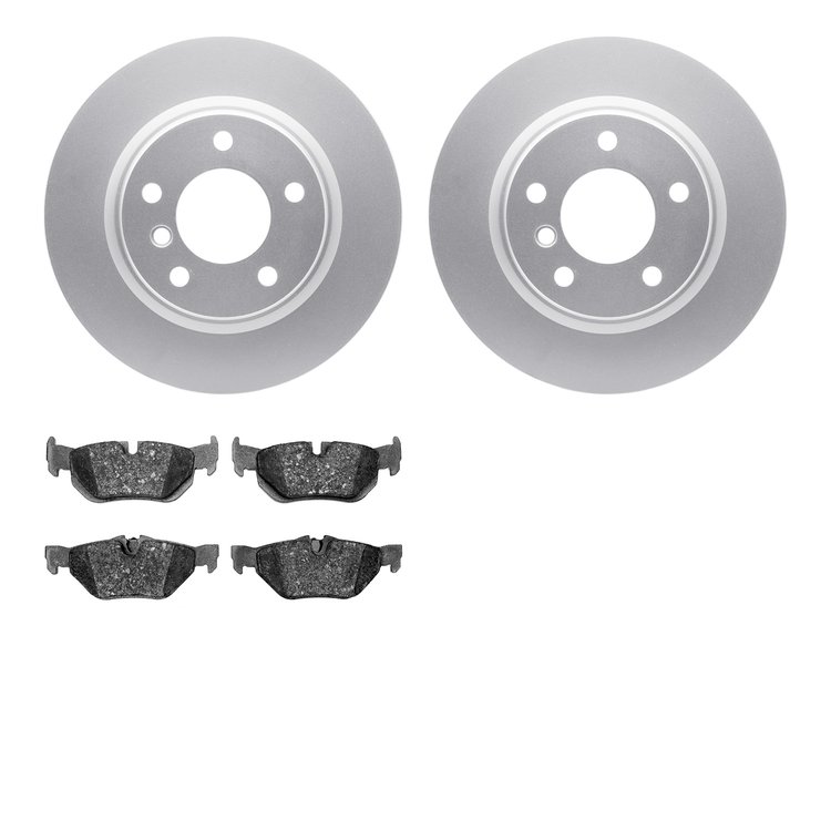 4502-31188 Geospec Brake Rotors w/5000 Advanced Brake Pads Kit, 2006-2013 BMW, Position: Rear