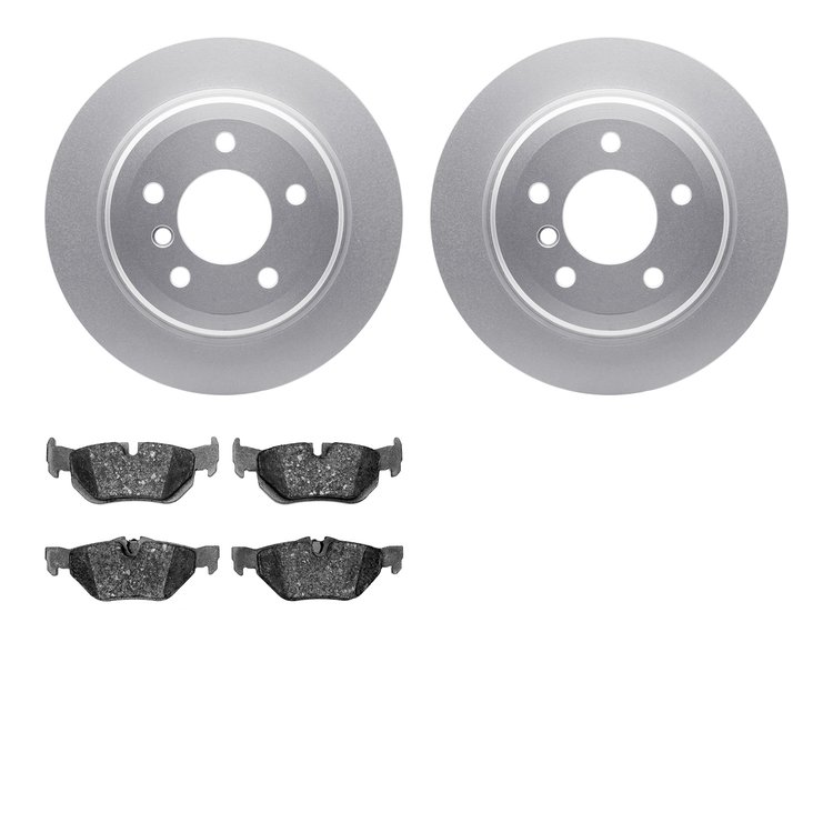 4502-31194 Geospec Brake Rotors w/5000 Advanced Brake Pads Kit, 2006-2015 BMW, Position: Rear