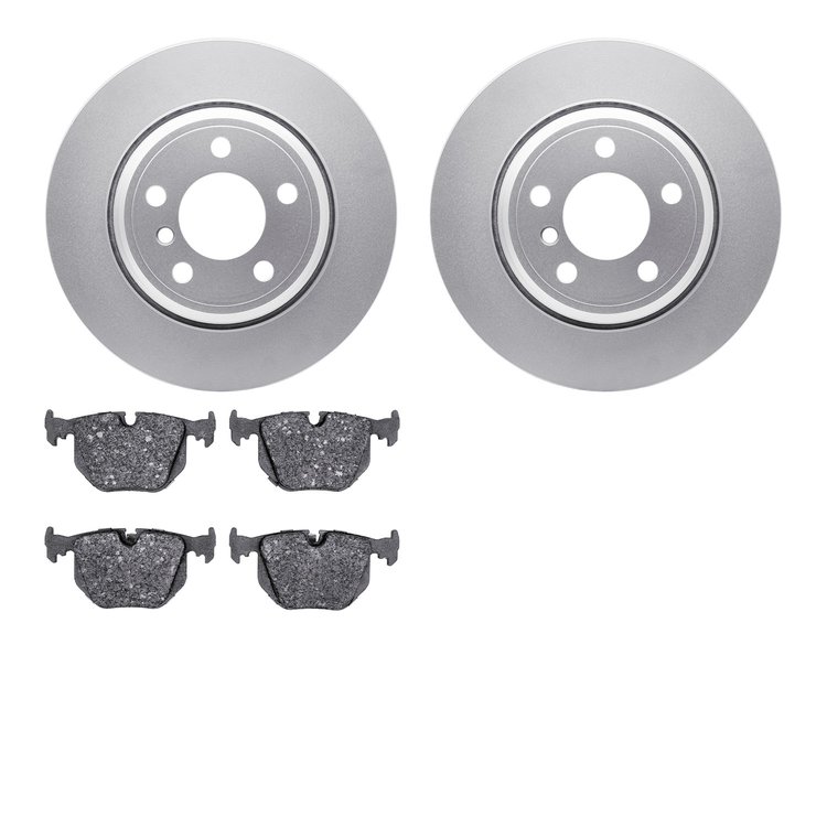 4502-31254 Geospec Brake Rotors w/5000 Advanced Brake Pads Kit, 2002-2006 BMW, Position: Rear