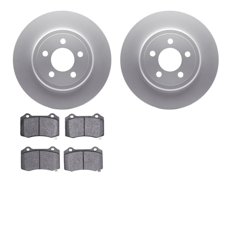 4502-39048 Geospec Brake Rotors w/5000 Advanced Brake Pads Kit, Fits Select Mopar, Position: Rear
