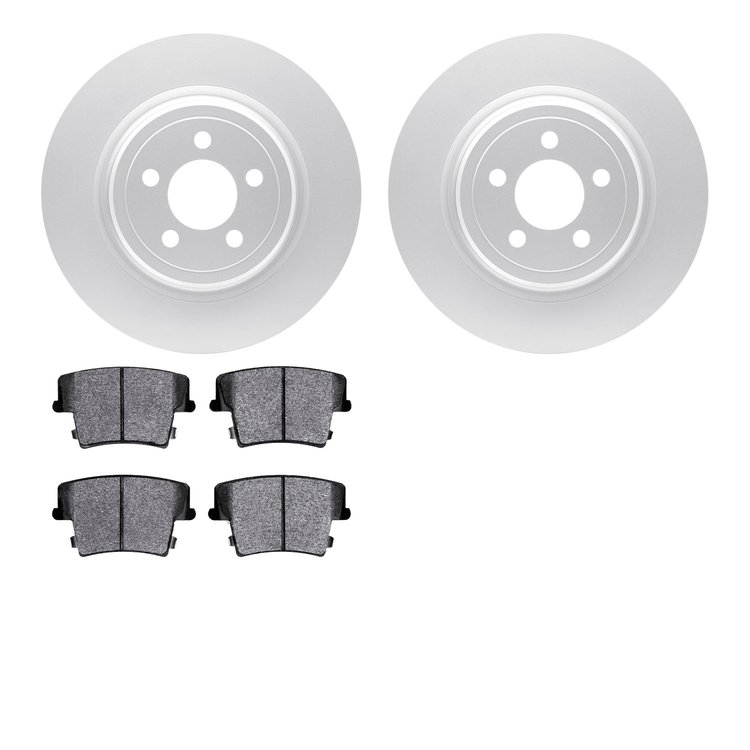 4502-39050 Geospec Brake Rotors w/5000 Advanced Brake Pads Kit, 2006-2014 Mopar, Position: Rear