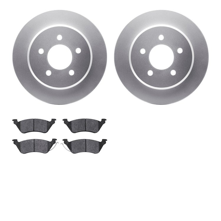 4502-40118 Geospec Brake Rotors w/5000 Advanced Brake Pads Kit, 2001-2007 Mopar, Position: Rear