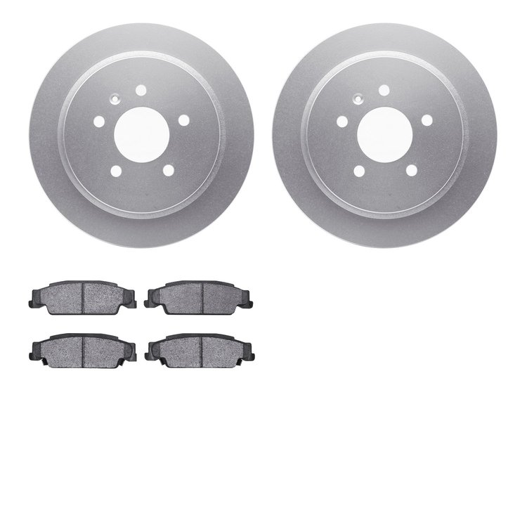 4502-46065 Geospec Brake Rotors w/5000 Advanced Brake Pads Kit, 2003-2011 GM, Position: Rear