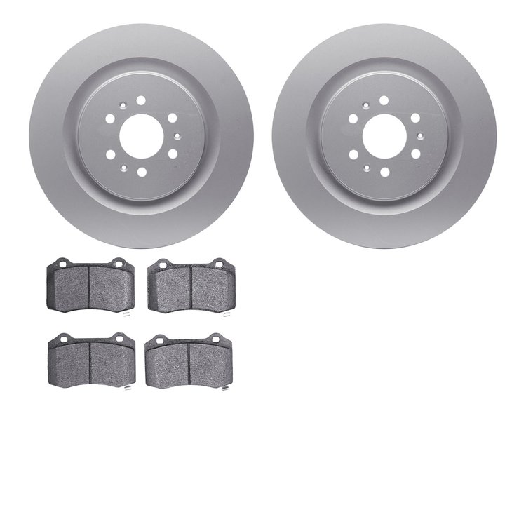 4502-46070 Geospec Brake Rotors w/5000 Advanced Brake Pads Kit, 2004-2011 GM, Position: Rear