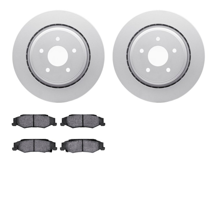 4502-46080 Geospec Brake Rotors w/5000 Advanced Brake Pads Kit, 2005-2013 GM, Position: Rear