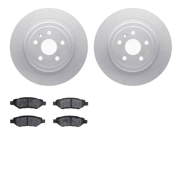 4502-46090 Geospec Brake Rotors w/5000 Advanced Brake Pads Kit, 2008-2014 GM, Position: Rear