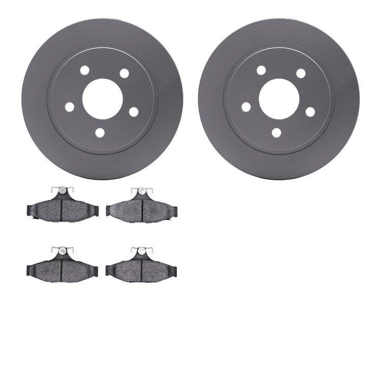 4502-47062 Geospec Brake Rotors w/5000 Advanced Brake Pads Kit, 1993-1997 GM, Position: Rear