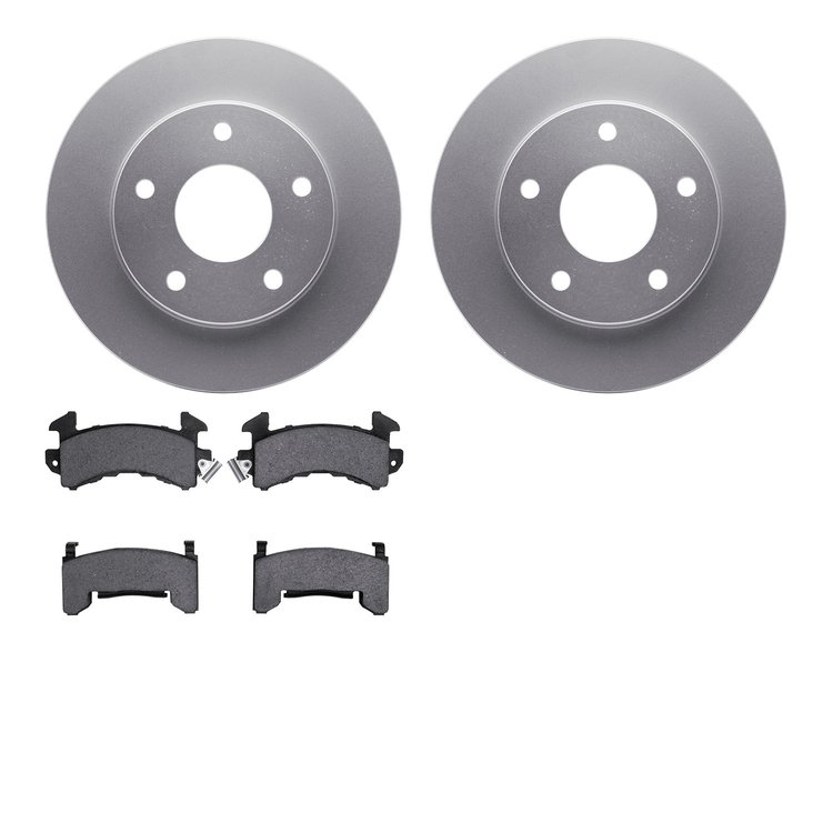 4502-48073 Geospec Brake Rotors w/5000 Advanced Brake Pads Kit, 1979-1998 GM, Position: Front