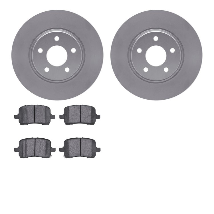 4502-53014 Geospec Brake Rotors w/5000 Advanced Brake Pads Kit, 2004-2010 GM, Position: Front