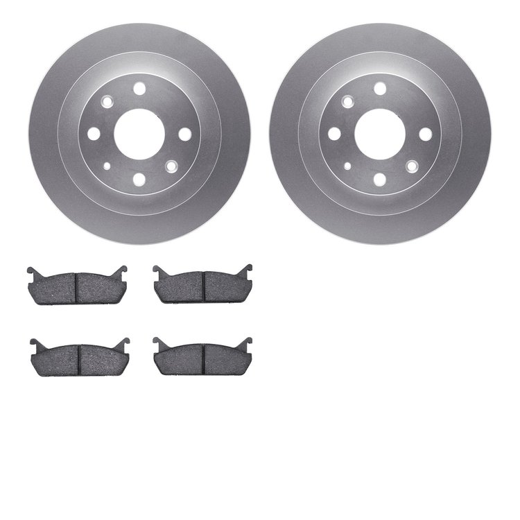 4502-54099 Geospec Brake Rotors w/5000 Advanced Brake Pads Kit, 1990-1996 Ford/Lincoln/Mercury/Mazda, Position: Rear