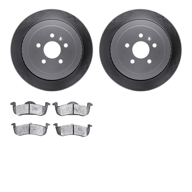 4502-55021 Geospec Brake Rotors w/5000 Advanced Brake Pads Kit, 2013-2016 Ford/Lincoln/Mercury/Mazda, Position: Rear