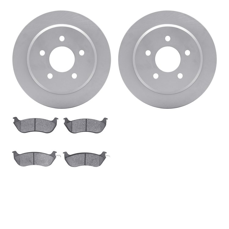 4502-56012 Geospec Brake Rotors w/5000 Advanced Brake Pads Kit, 1996-2002 Ford/Lincoln/Mercury/Mazda, Position: Rear
