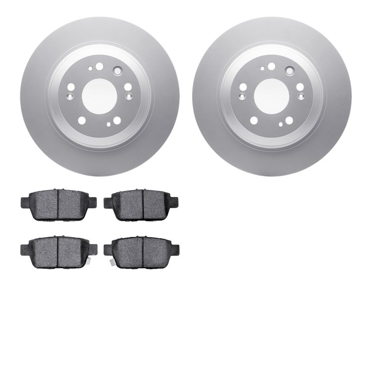 4502-58036 Geospec Brake Rotors w/5000 Advanced Brake Pads Kit, 2009-2014 Acura/Honda, Position: Rear