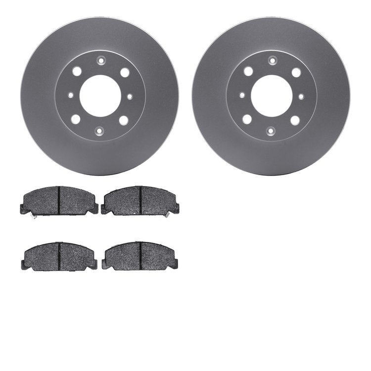 4502-59063 Geospec Brake Rotors w/5000 Advanced Brake Pads Kit, 1988-1989 Acura/Honda, Position: Front