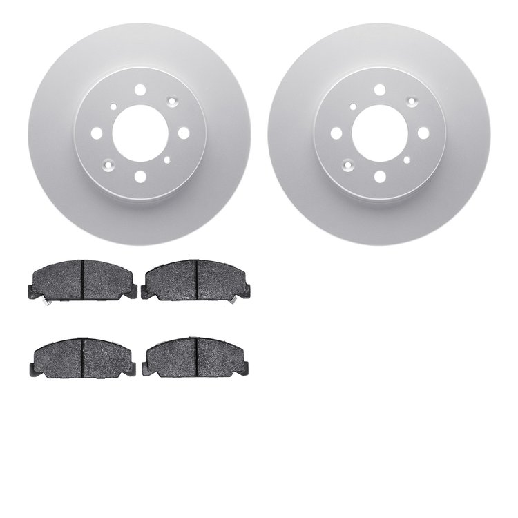 4502-59095 Geospec Brake Rotors w/5000 Advanced Brake Pads Kit, 1994-1995 Acura/Honda, Position: Front