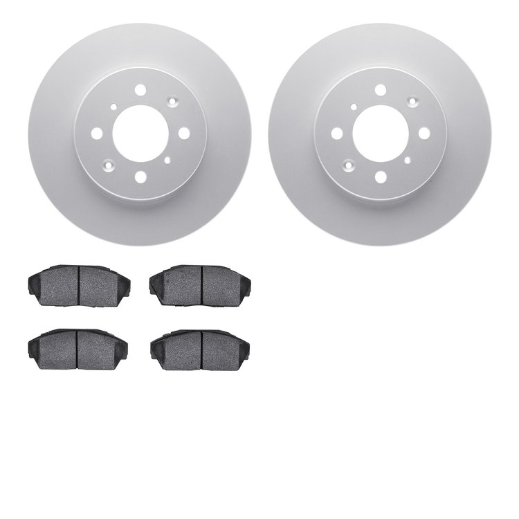 4502-59097 Geospec Brake Rotors w/5000 Advanced Brake Pads Kit, 1990-1993 Acura/Honda, Position: Front