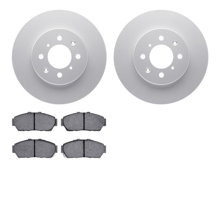 4502-59098 Geospec Brake Rotors w/5000 Advanced Brake Pads Kit, 1993-2001 Acura/Honda, Position: Front