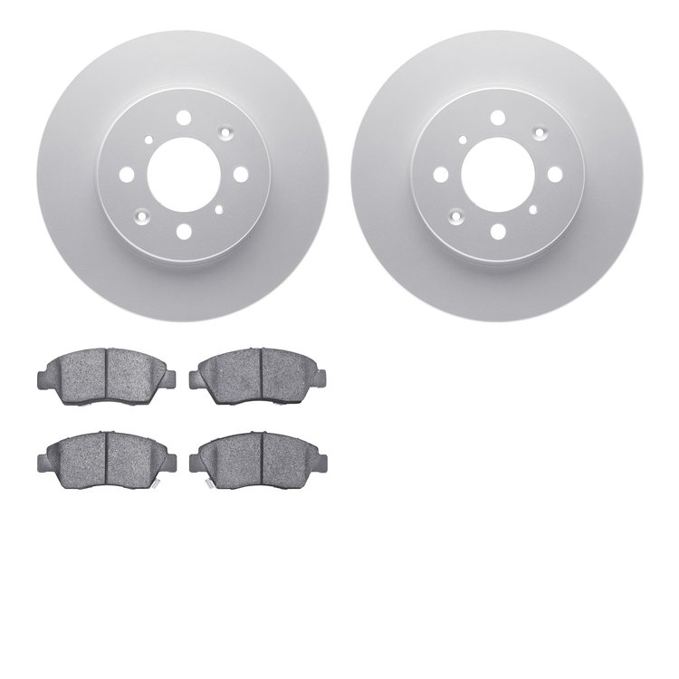 4502-59099 Geospec Brake Rotors w/5000 Advanced Brake Pads Kit, 1993-2008 Acura/Honda, Position: Front