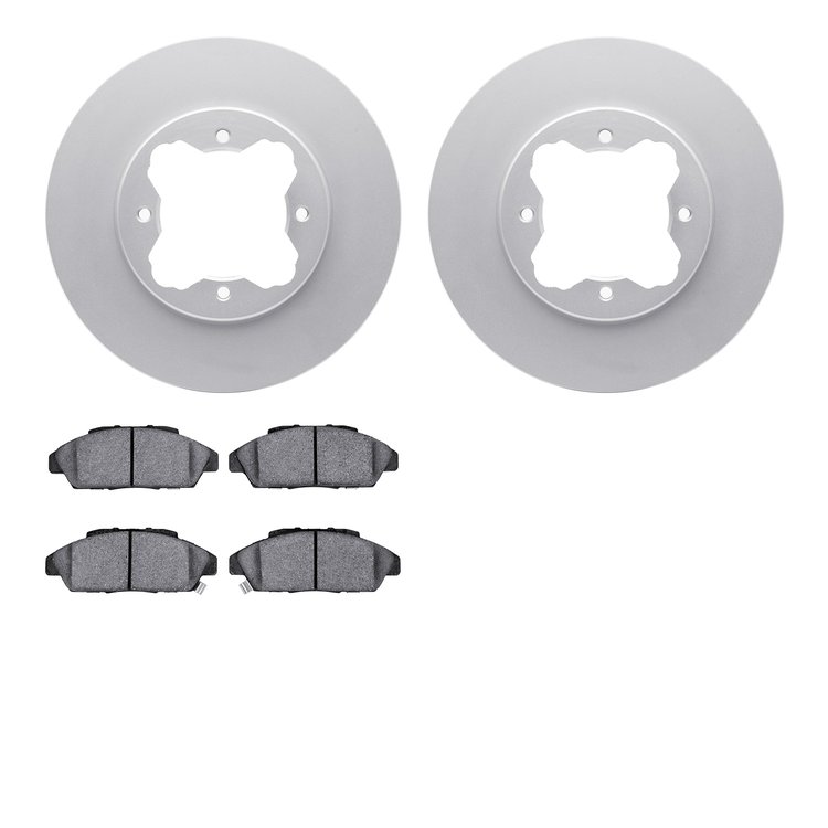 4502-59103 Geospec Brake Rotors w/5000 Advanced Brake Pads Kit, 1990-1993 Acura/Honda, Position: Front