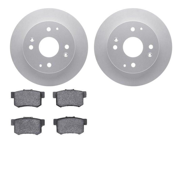 4502-59110 Geospec Brake Rotors w/5000 Advanced Brake Pads Kit, 1998-2002 Acura/Honda, Position: Rear