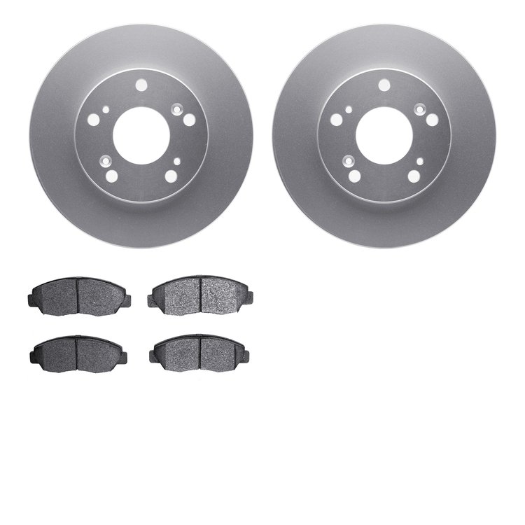 4502-59118 Geospec Brake Rotors w/5000 Advanced Brake Pads Kit, 2006-2011 Acura/Honda, Position: Front