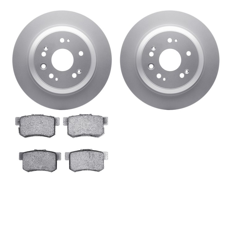 4502-59122 Geospec Brake Rotors w/5000 Advanced Brake Pads Kit, 2010-2015 Acura/Honda, Position: Rear