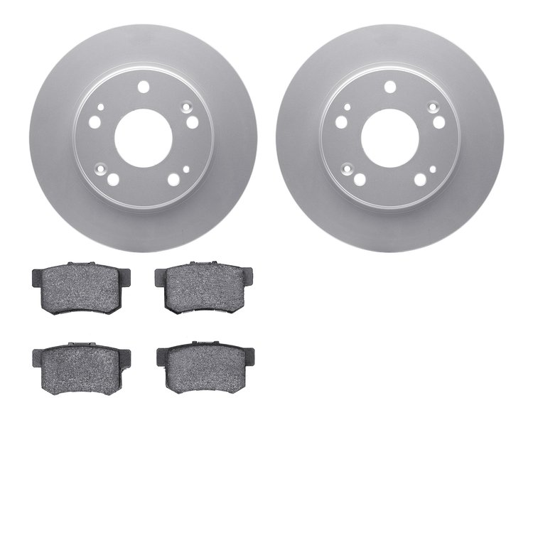 4502-59126 Geospec Brake Rotors w/5000 Advanced Brake Pads Kit, 2011-2015 Acura/Honda, Position: Rear