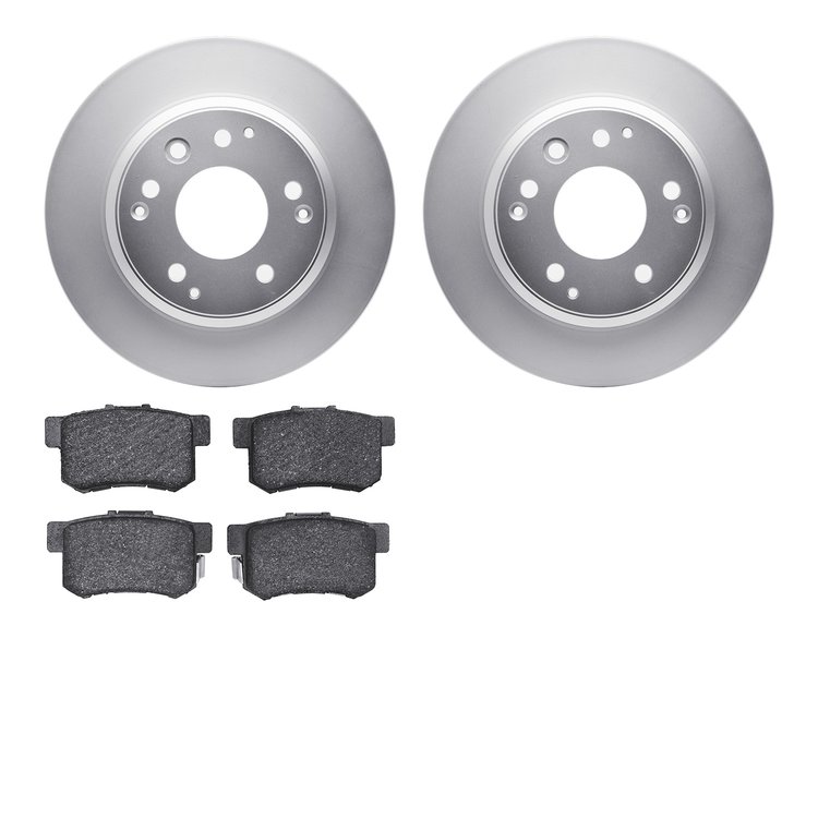 4502-59136 Geospec Brake Rotors w/5000 Advanced Brake Pads Kit, 1995-1998 Acura/Honda, Position: Rear