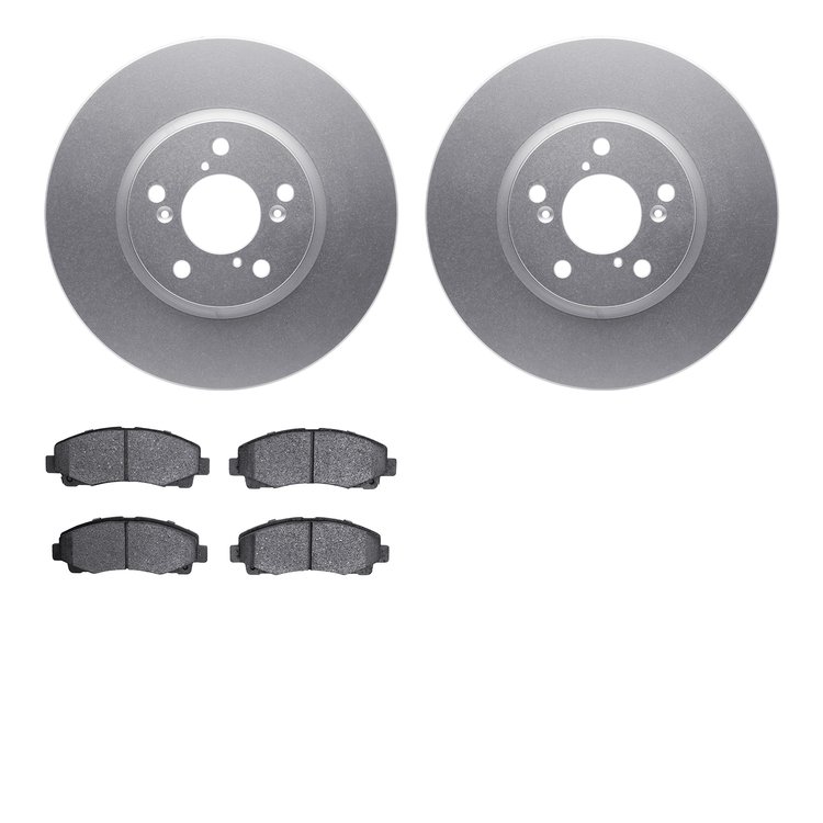 4502-59161 Geospec Brake Rotors w/5000 Advanced Brake Pads Kit, 2006-2014 Acura/Honda, Position: Front