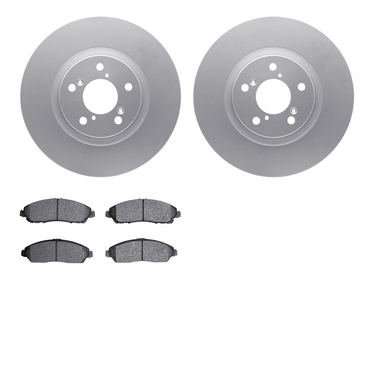 4502-59163 Geospec Brake Rotors w/5000 Advanced Brake Pads Kit, 2007-2015 Acura/Honda, Position: Front